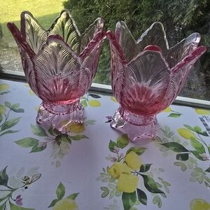 Fenton Glass Tulip Candle Holders